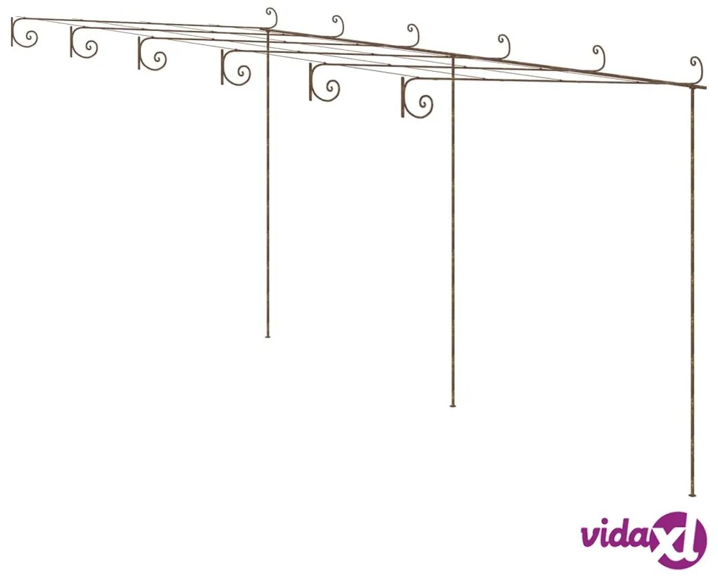 vidaXL Pergolato da Giardino Marrone Anticato 6x3x2,5 m in Ferro