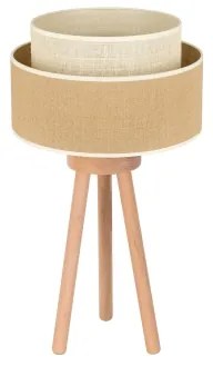 Duolla - Lampada da tavolo YUTE BOHO 1xE27/15W/230V diametro 25 cm marrone/color crema