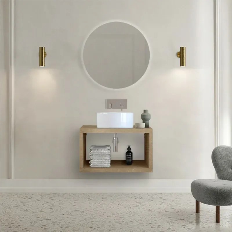 Mobile bagno sospeso aperto 60 cm Master rovere miele