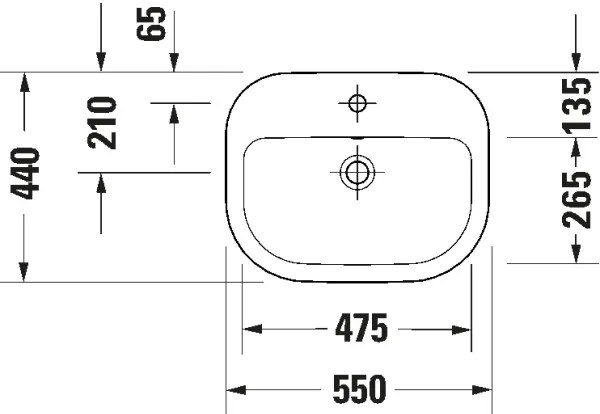 Duravit 24025500002 - Lavabo sospeso D-CODE 55x44 cm ceramica/bianco lucido
