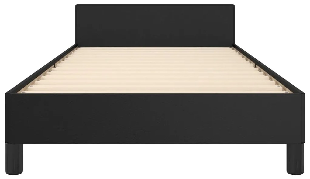 Giroletto con testiera nero 80x200 cm in similpelle