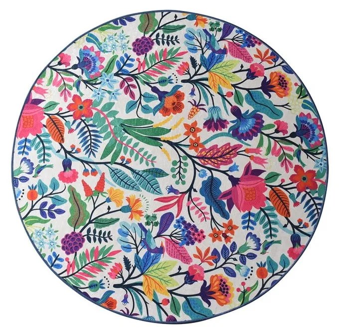 Tappeto da bagno Wild Garden Circle, ø 100 cm - Foutastic