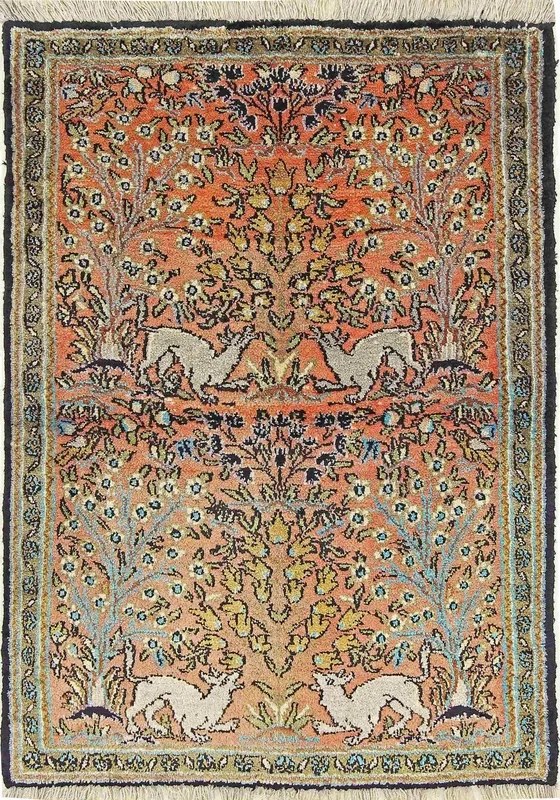 Ghom Tappeto persiano 60x80 Rosso (Iran) Annodato A Mano