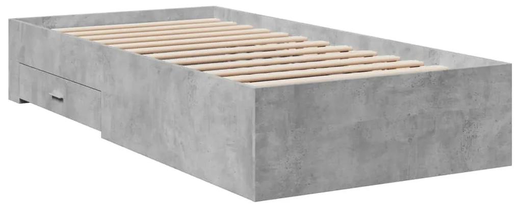 Giroletto cassetti grigio cemento 90x200 cm legno multistrato