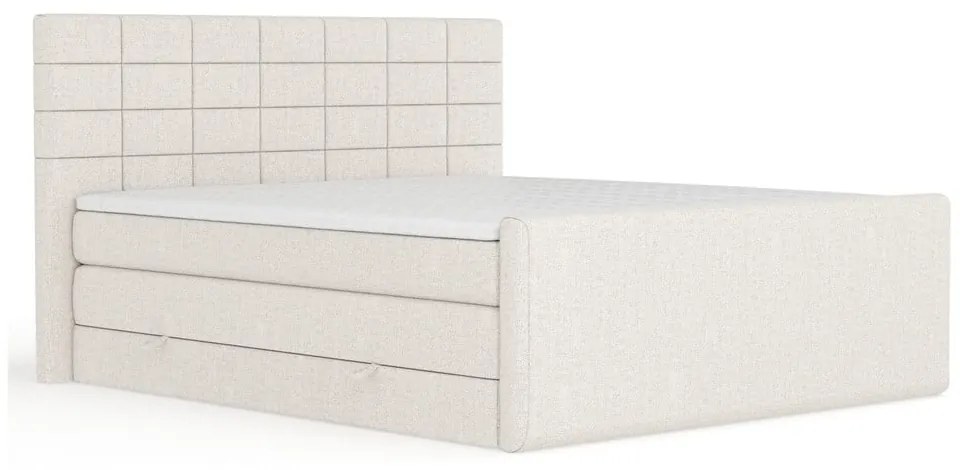 Letto boxspring beige con contenitore 140x200 cm Ava – Maison de Rêve