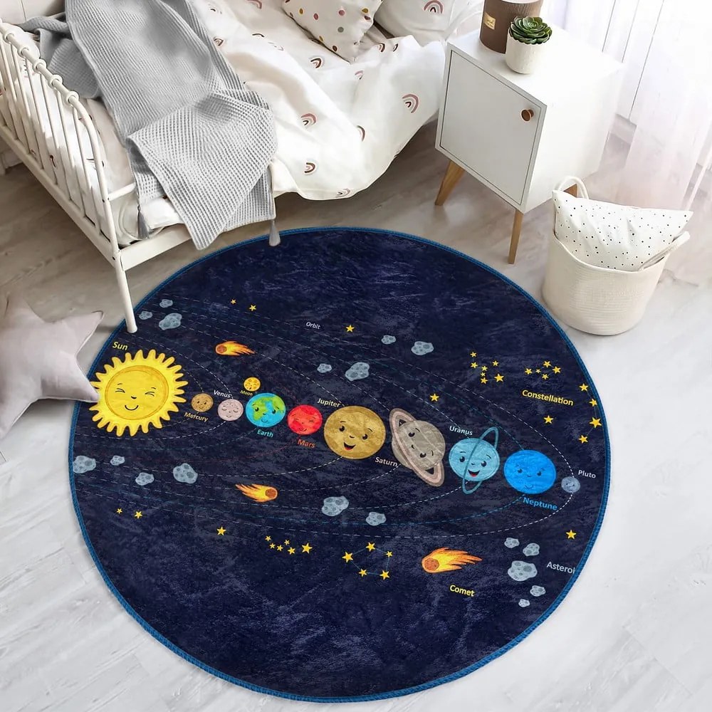 Tappeto per bambini in blu scuro ø 100 cm Comfort – Mila Home