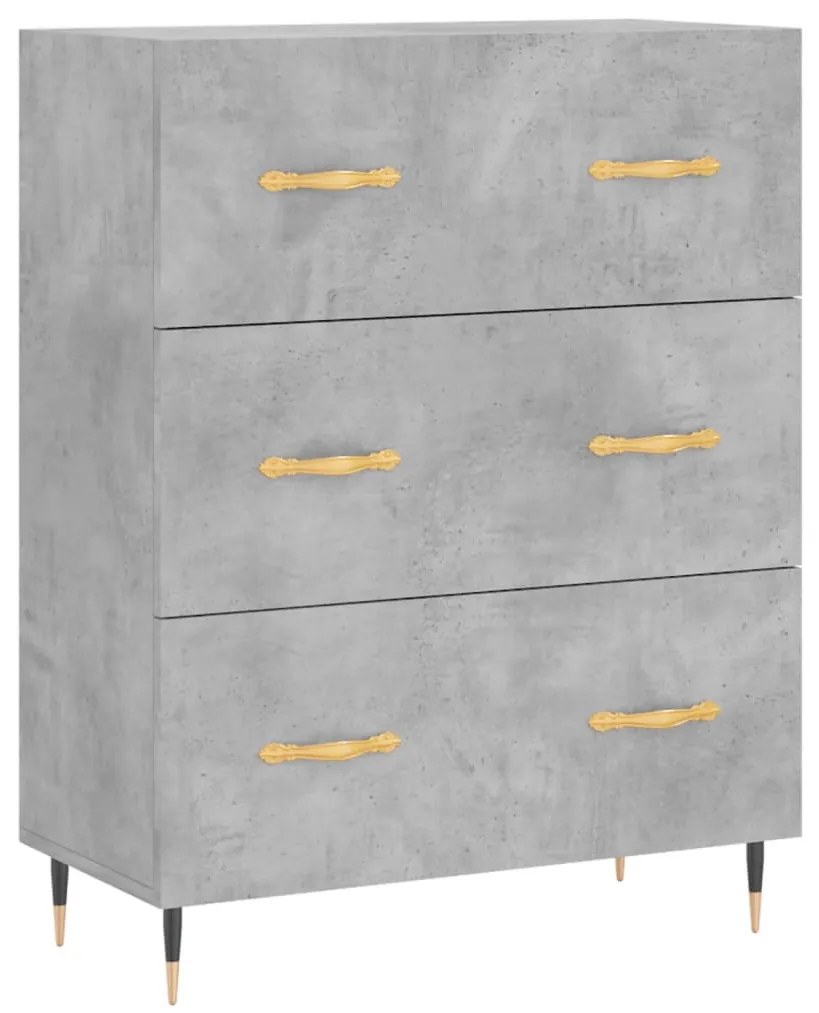 Credenza Grigio Cemento 69,5x34x180 cm in Legno Multistrato