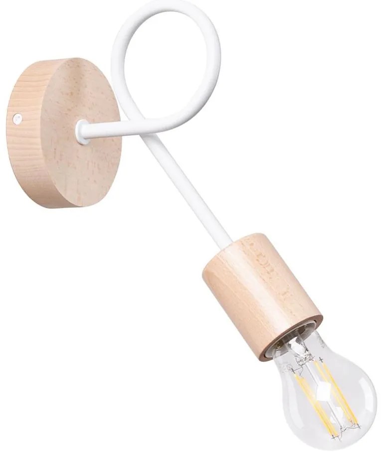 Sollux SL.1473 - Applique EMBER 1xE27/15W/230V bianco/beige/faggio