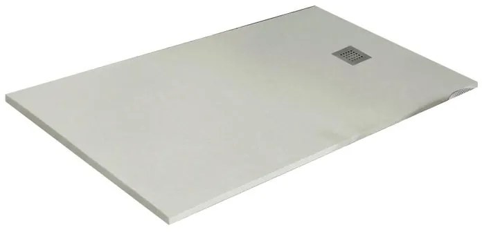 Piatto doccia in resina Strato bianco L 160 x L 80 x H 3 cm effetto pietra