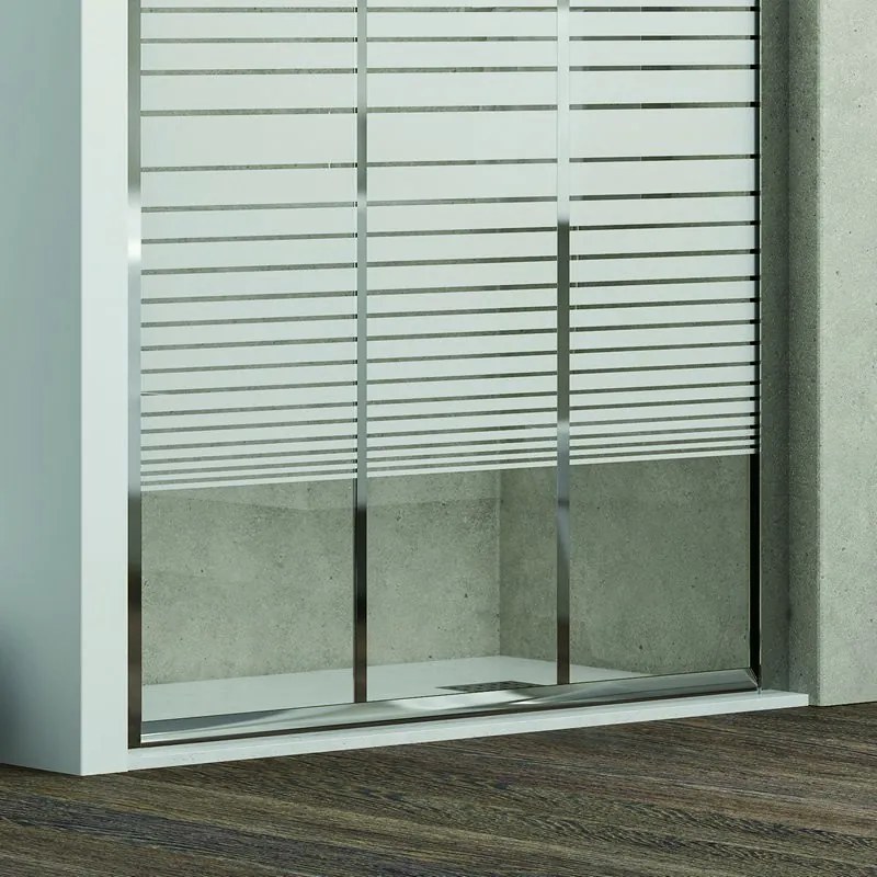 Porta doccia 115cm vetro serigrafato altezza 180cm KP3000 - KAMALU