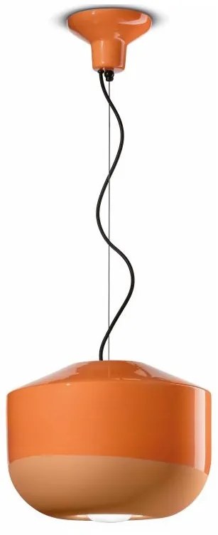 Ferroluce Decò  Bellota 1-light suspension  C2541 Arancio pesca