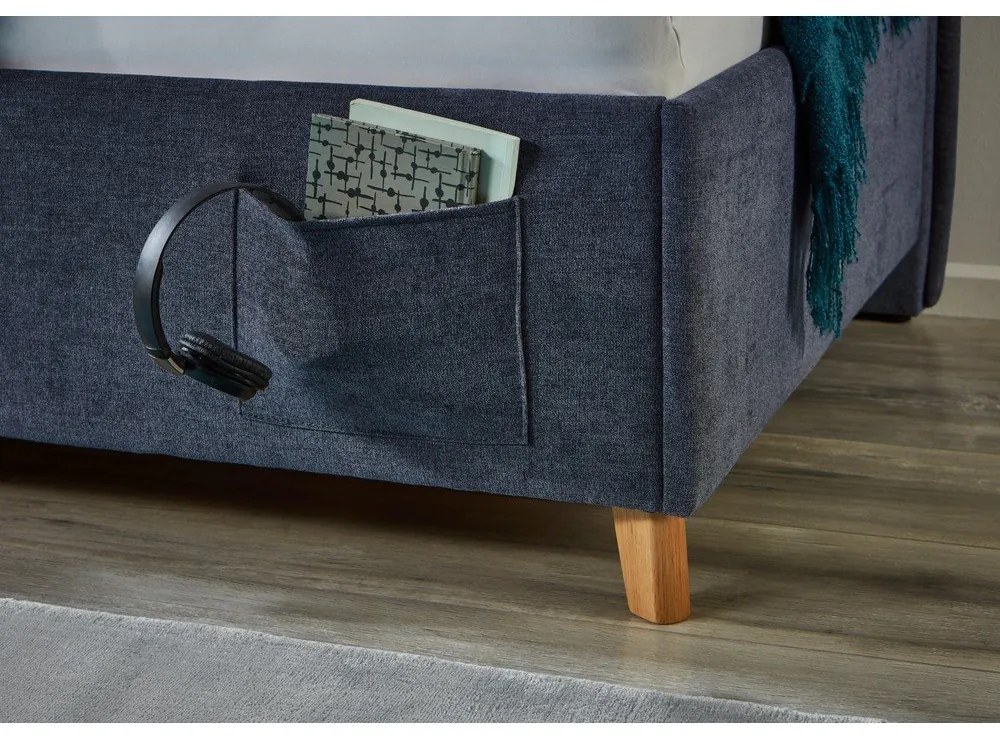 Letto da bambini con sponde blu scuro imbottito rete non inclusa 120x200 cm Fun – Meise Möbel