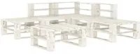 Set Salotto da Giardino 6 pz Pallet in Legno Bianco