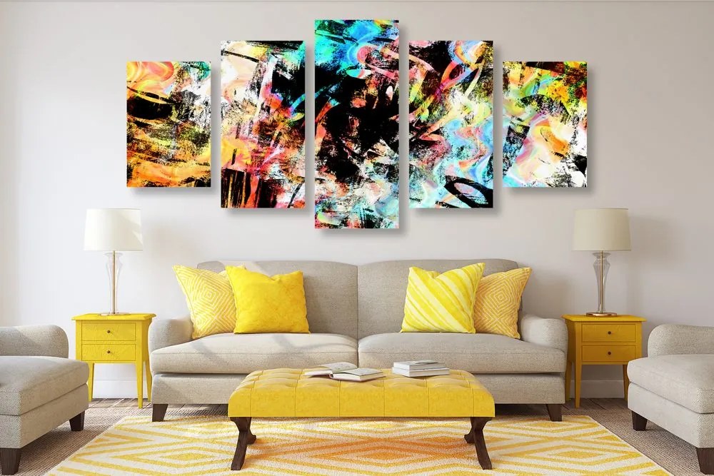 Quadri 5 pezzi – Arte di graffiti unica
