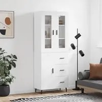 Credenza Bianco Lucido 69,5x34x180 cm in Legno Multistrato 3198483