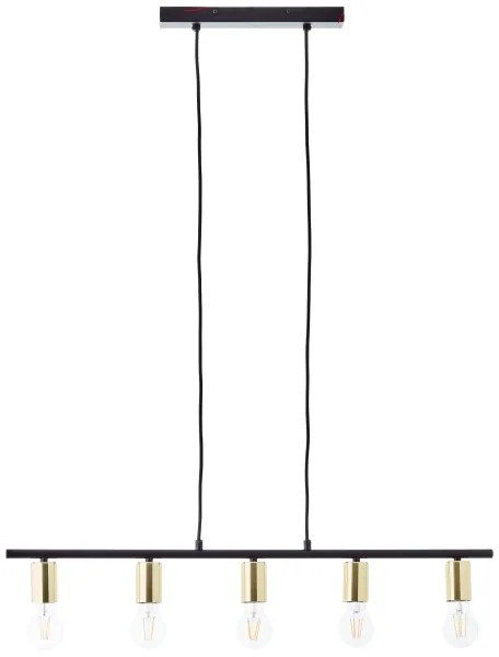 Brilliant - Lampadario a sospensione con cavo KERRY 5xE27/40W/230V nero/ottone