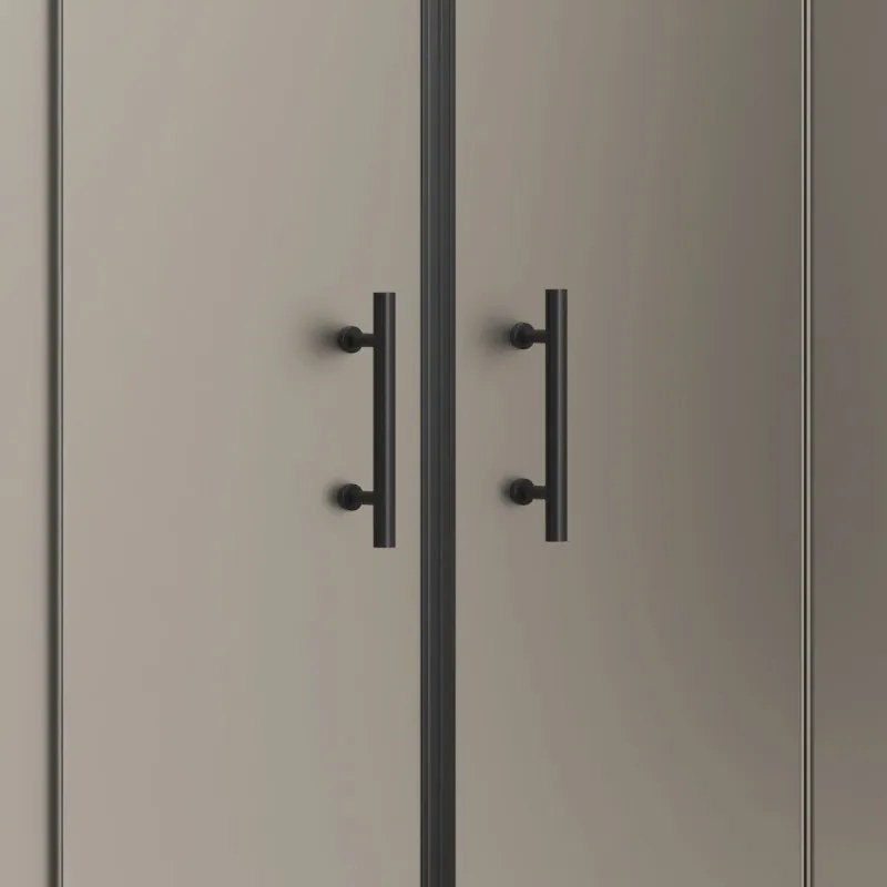 Porta doccia nera 150 cm vetro opaco doppio scorrevole | KFN6000NS - KAMALU