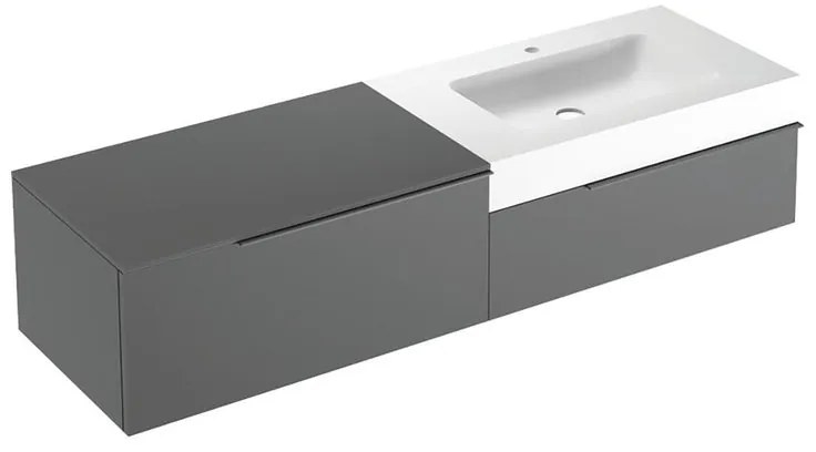 Mobile bagno con lavabo L 170 x H 36 x P 51 cm grigio basalto per vasca a destra Ginevra