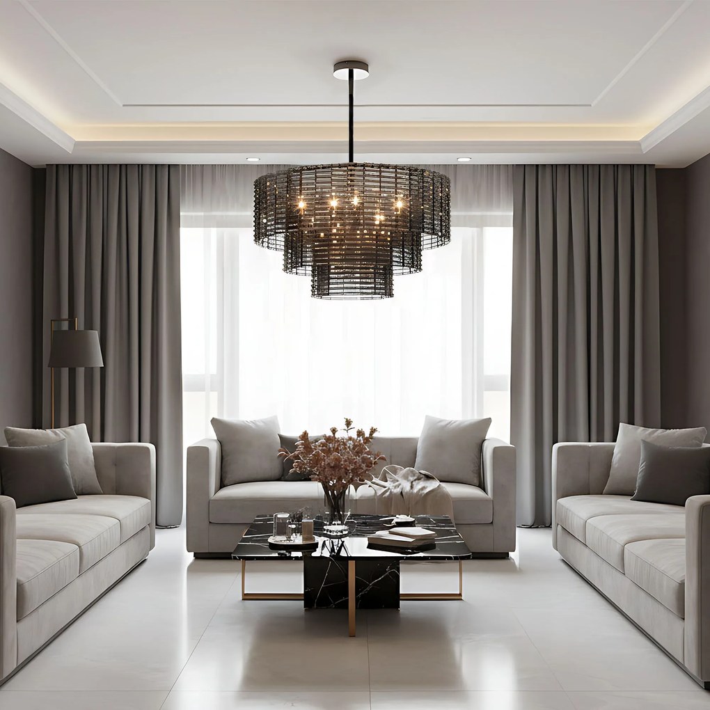 Lampadario a Sospensione da Soffitto APP1678-8CP Grigio