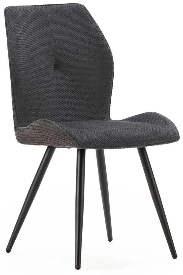 Set di 2 sedie da pranzo in velluto a coste nero Adaya - Marckeric