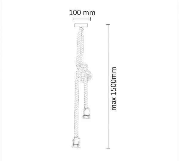 Lampadario a sospensione con filo ROPE 2xE27/12W/230V