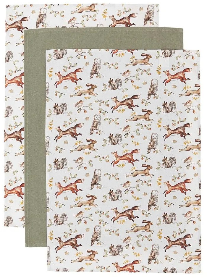 Set di strofinacci in cotone 3 pz 45x65 cm Forest Fable – Cooksmart ®