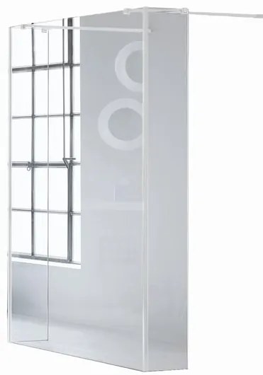 Walk-in wens L 20 x H 200 cm, vetro 6 mm vetro senza finitura / trasparente bianco
