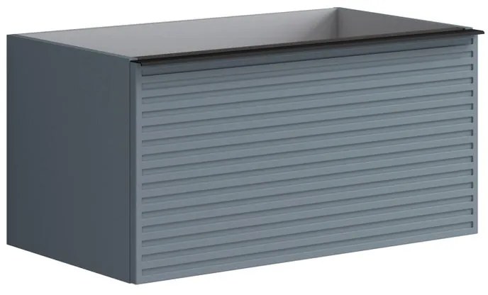 Mobile da bagno sotto lavabo Pixel stripes indaco L 80 x H 40 x P 45.5 cm 2 cassetti, lavabo non incluso