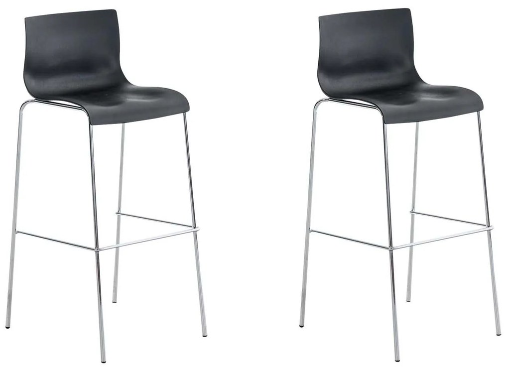 Set Di 2 Sgabelli Da Bar Hoover İn Plastica - Design Moderno E Comfort Superiore / Schwarz / Chrom