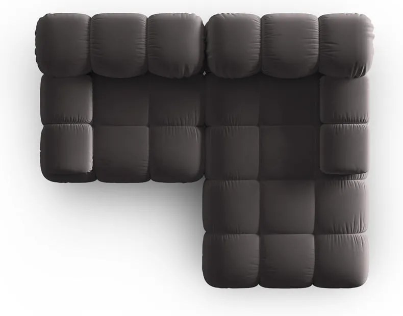 Divano angolare in velluto grigio scuro (angolo destro) Bellis - Micadoni Home