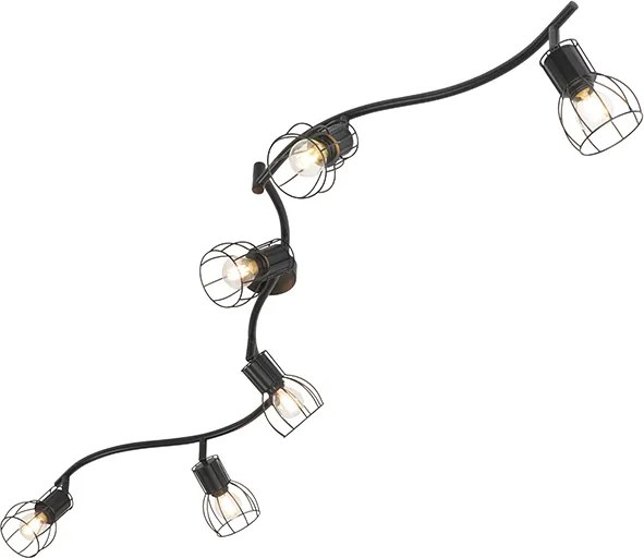 Faretto da soffitto moderno nero 145 cm 6 luci - Botu