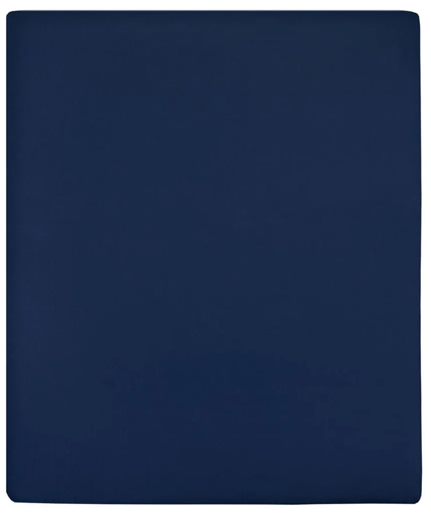 Lenzuola Con Angoli Jersey 2pz Blu Marino 180x200 Cm Cotone /