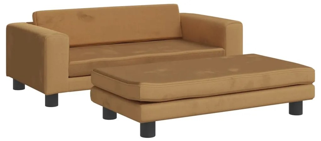 Lettino per cani con estensione marrone 100x50x30 cm in velluto