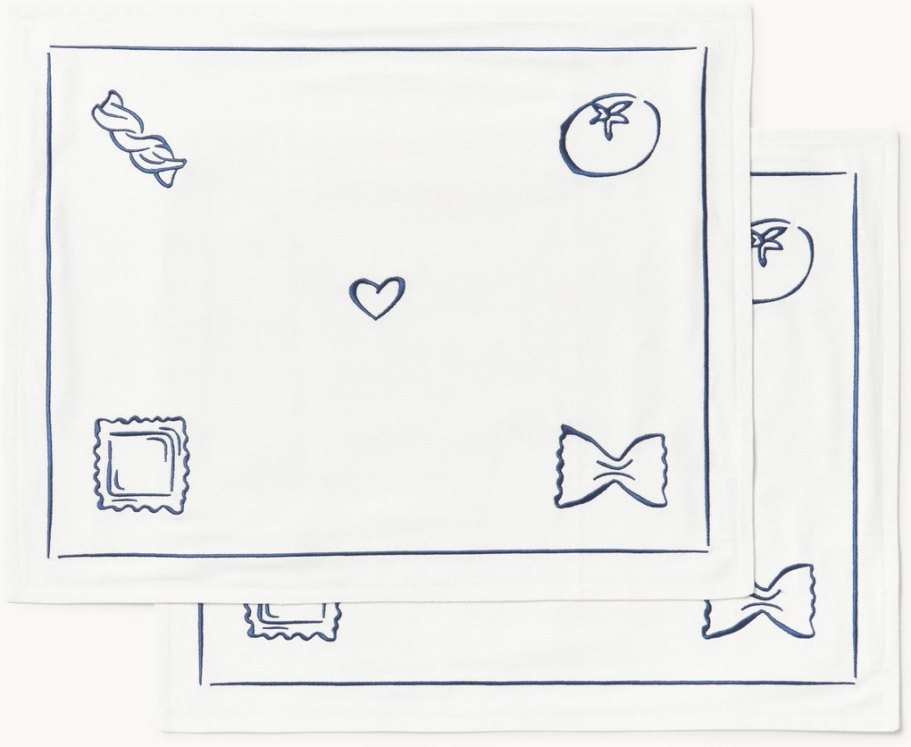 Set di 2 tovagliette americane ricamate Tutti