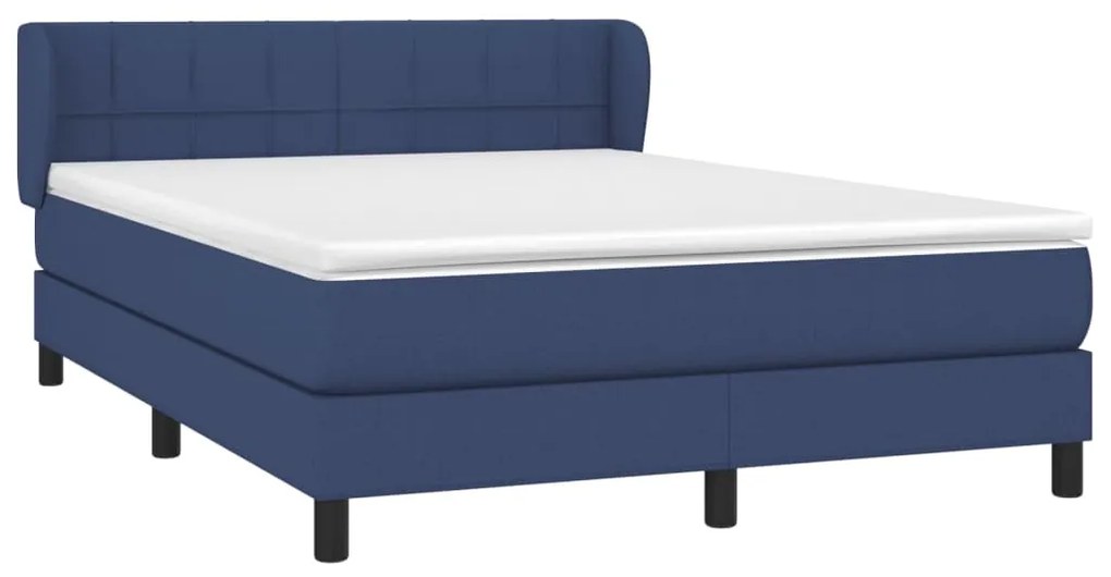 Giroletto a molle con materasso blu 140x200 cm in tessuto