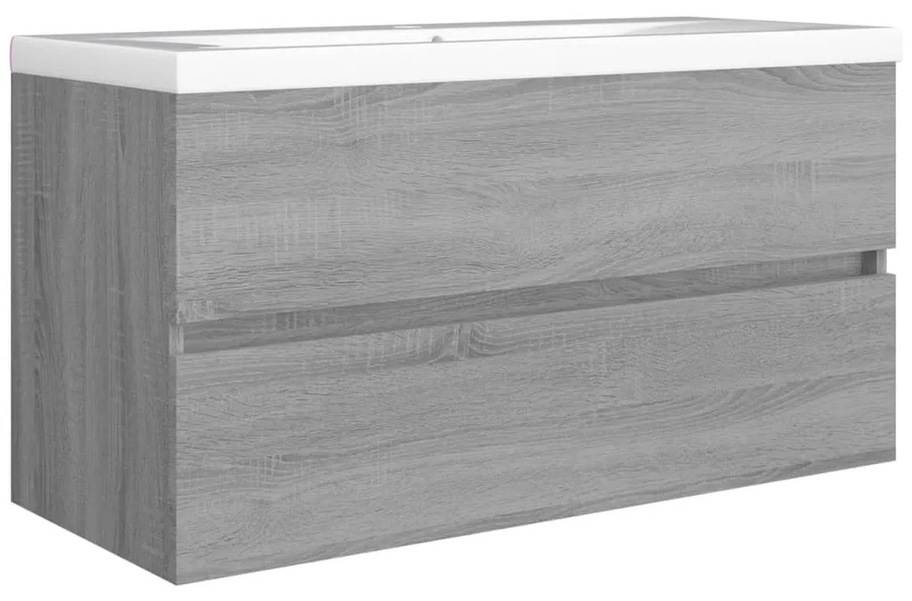 Mobile sottolavabo grigio sonoma 90x38,5x45cm legno multistrato