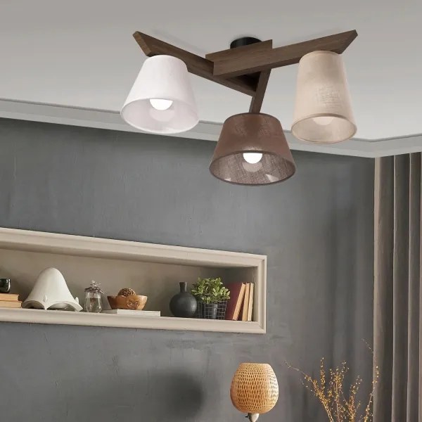 Brilagi - Lampadario LED ANTHONY 3xE14/40W/230V rovere noce