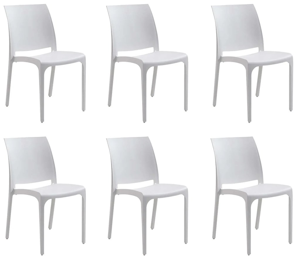VOLGA - set di 6 sedie da giardino in plastica