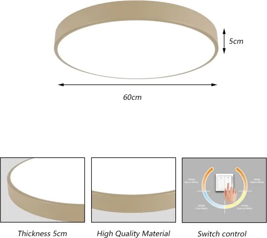 Brilagi - LED Plafoniera POOL LED/60W/230V 3000/4500/6000K Ø 60 cm beige