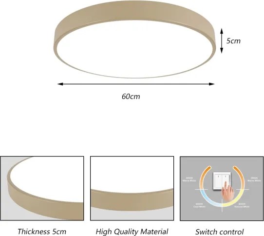 Brilagi - Plafoniera LED POOL 60W/230V 3000/4500/6000K Ø 60 cm beige