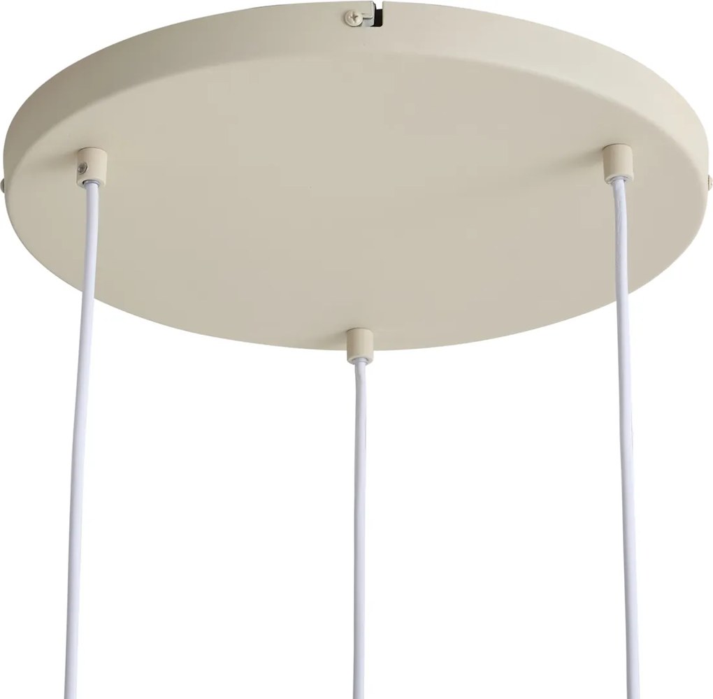 Lampada a sospensione scandinava beige con vetro opalino 3 luci - Polly