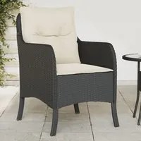 Sedie da Giardino con Cuscini 2 pz Nere in Polyrattancod mxl 91731