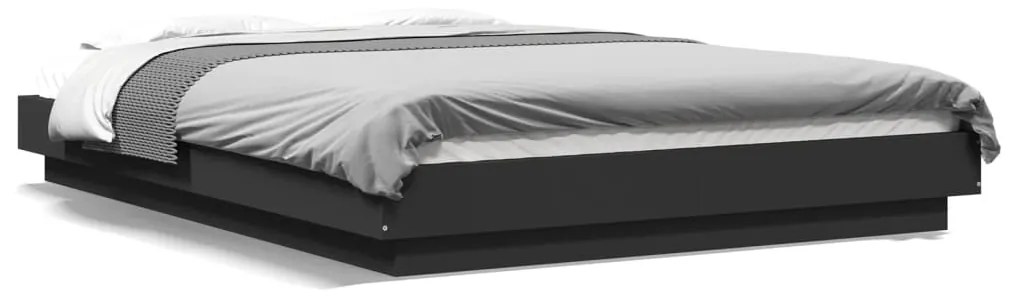 Giroletto Con Luci Led Nero 120x190 Cm İn Legno Multistrato /