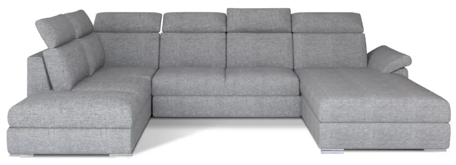 Divano angolare grigio chiaro allungabile (con penisola a sinistra/a U) Evanell – ELTAP