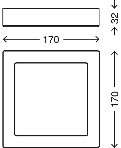 Briloner 7123-014 - FIRE Plafoniera LED LED/12W/230V 3000K 17x17cm