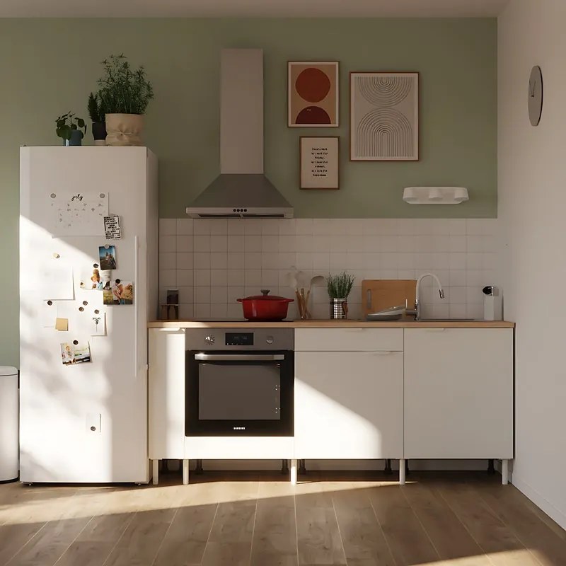 Cucina in kit DELINIA Eleki bianco 4 basi L 200 cm