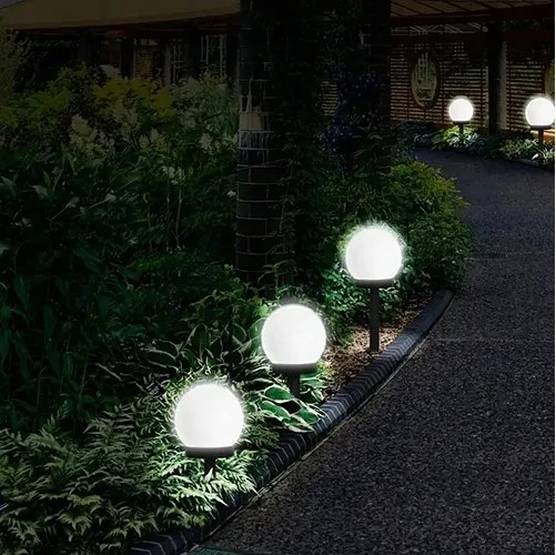 Lampada solare a LED 1,2V 6500K (luce fredda) 200 mAh Ø 20 cm IP44 bianco/nero