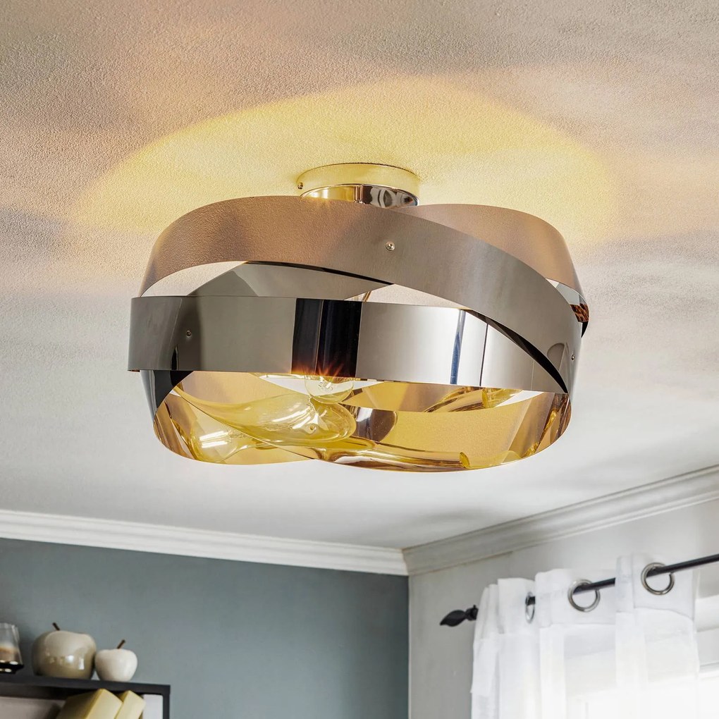 Plafoniera soffitto Tornado Domiluce, dimmerabile, Cromo / Argento, Soggiorno / Sala da pranzo, Metallo, Moderno, Plafoniera