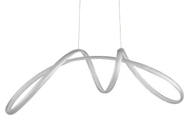 Lampada a sospensione LUMEN a LED in metallo Silver Grande 110 cm