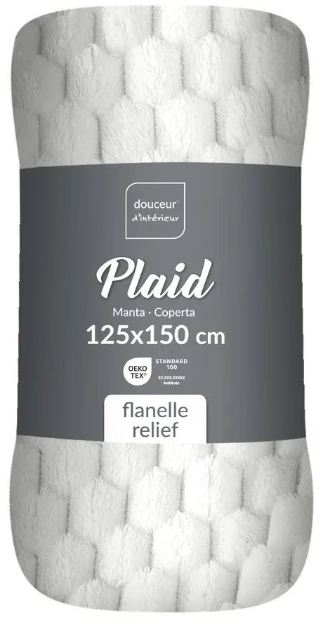 Coperta color crema in microflanella 125x150 cm Mini Frosty – douceur d'intérieur